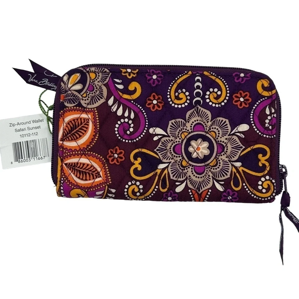 Vera Bradley Zip Around Safari Sunset Wallet - Picture 3 of 7